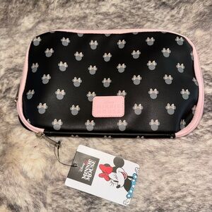 Disney Minnie Mouse Black and Pink jewelry/Accessory Pouch Bioworld